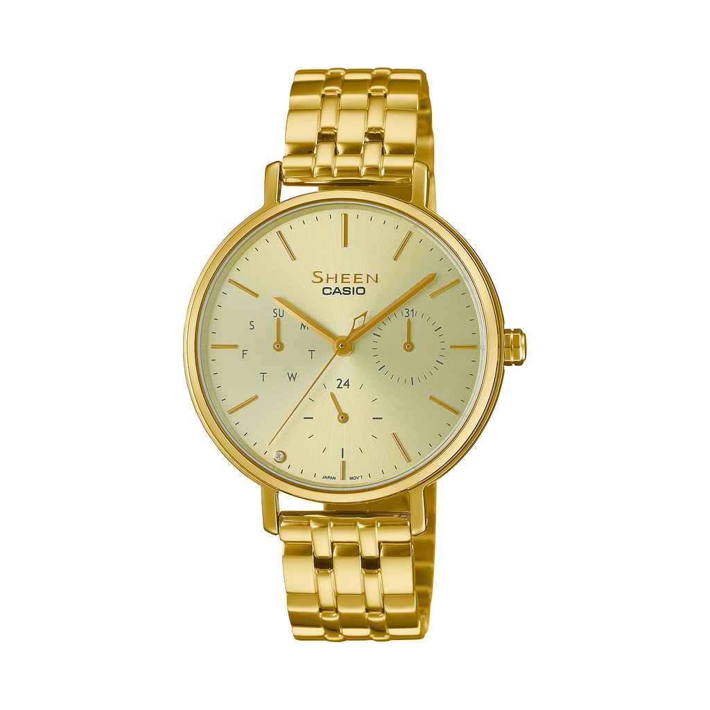 Casio Sheen Gold Dial Gold Stainless Steel Strap Women's Watch SHE-4541G-9A - view 1