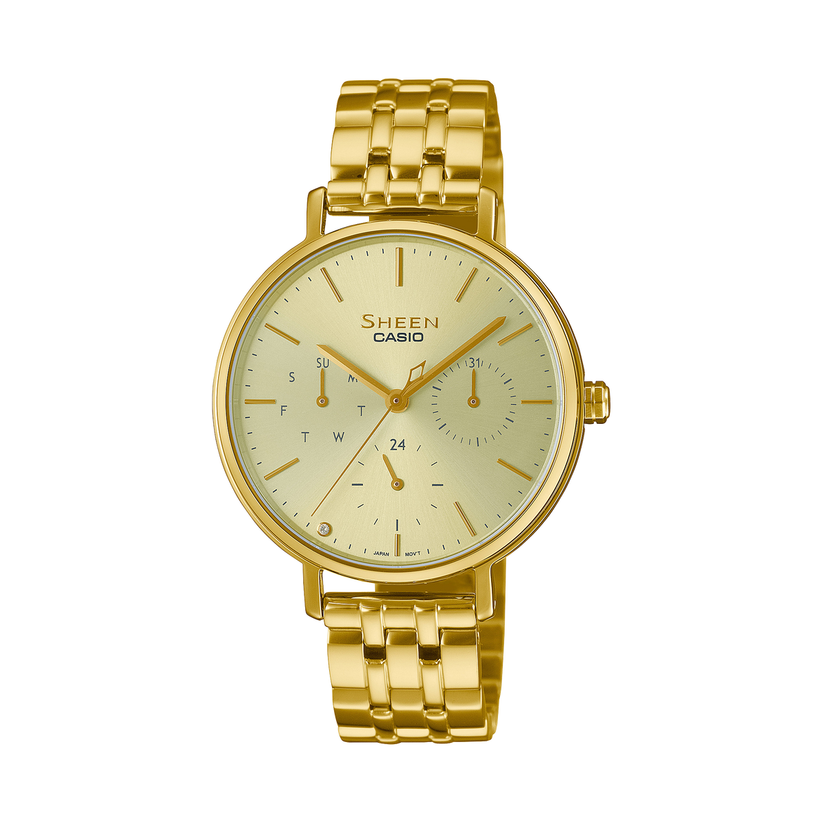 Casio Sheen Gold Dial Gold Stainless Steel Strap Women's Watch SHE-4541G-9A - view 1