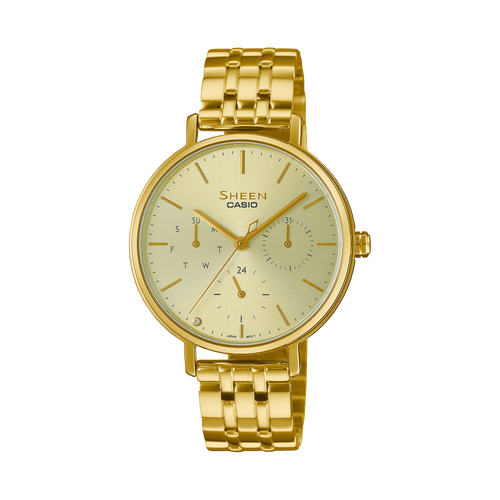 Casio Sheen Gold Dial Gold Stainless Steel Strap Women's Watch SHE-4541G-9A - view 1