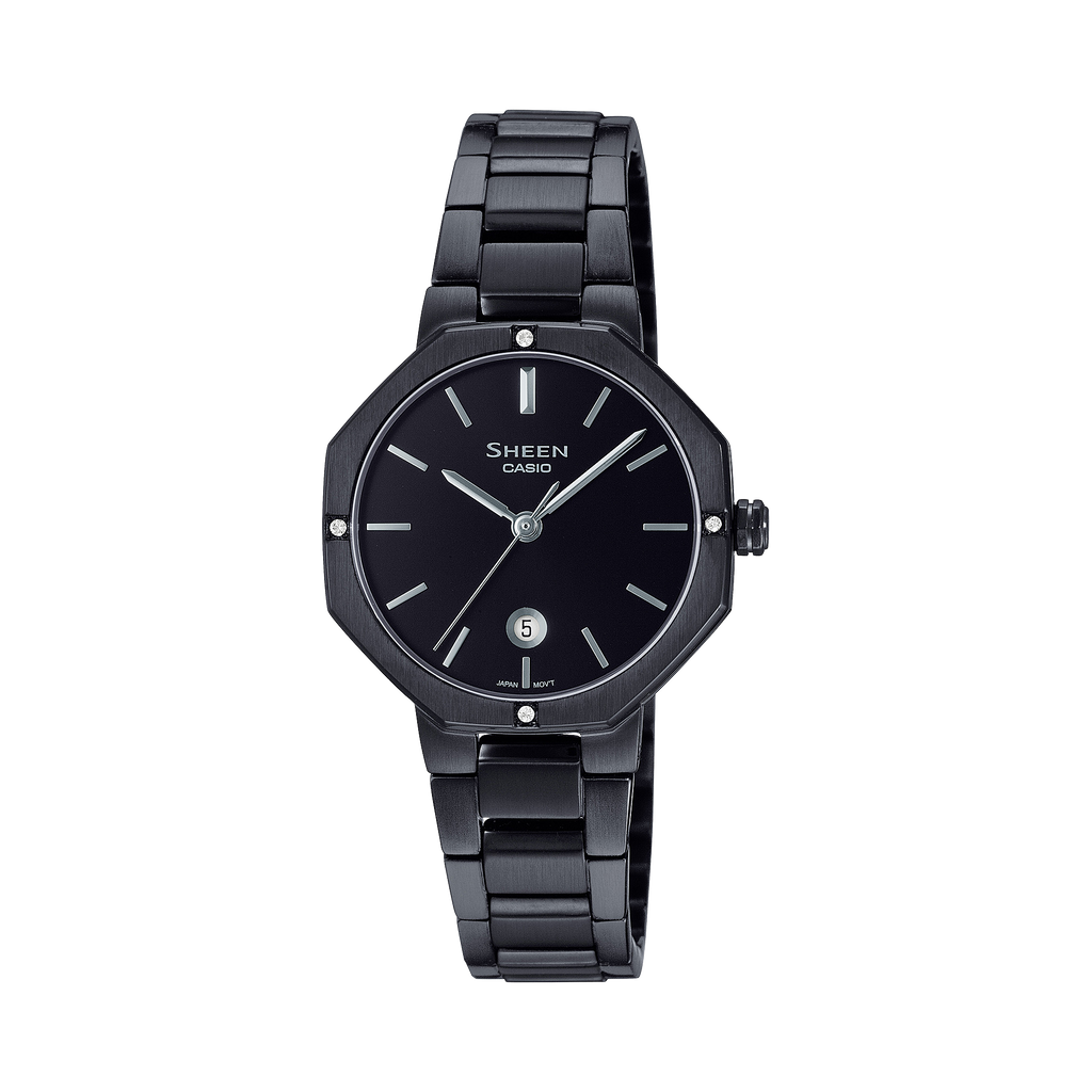 Casio Sheen Black Dial Black Stainless Steel Strap Women's Watch SHE-4543BD-1A - view 1