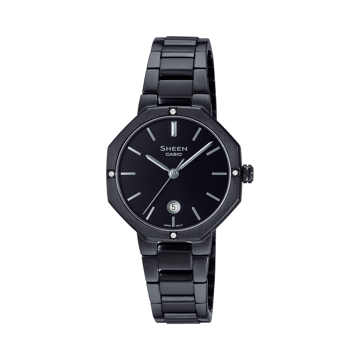 Casio Sheen Black Dial Black Stainless Steel Strap Women's Watch SHE-4543BD-1A - view 1