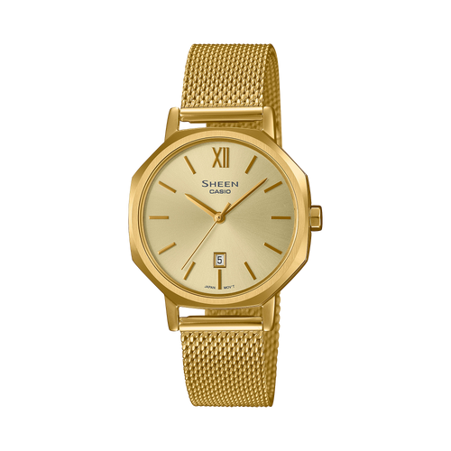 Casio Sheen Gold Dial Gold Stainless Steel Mesh Strap Women's Watch SHE-4554GM-9A - view 1