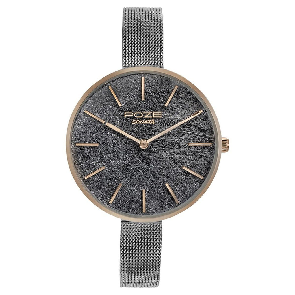 Sonata Poze Multicoloured Dial Grey Mesh Strap Women's Watch SP80069KM01 - view 2