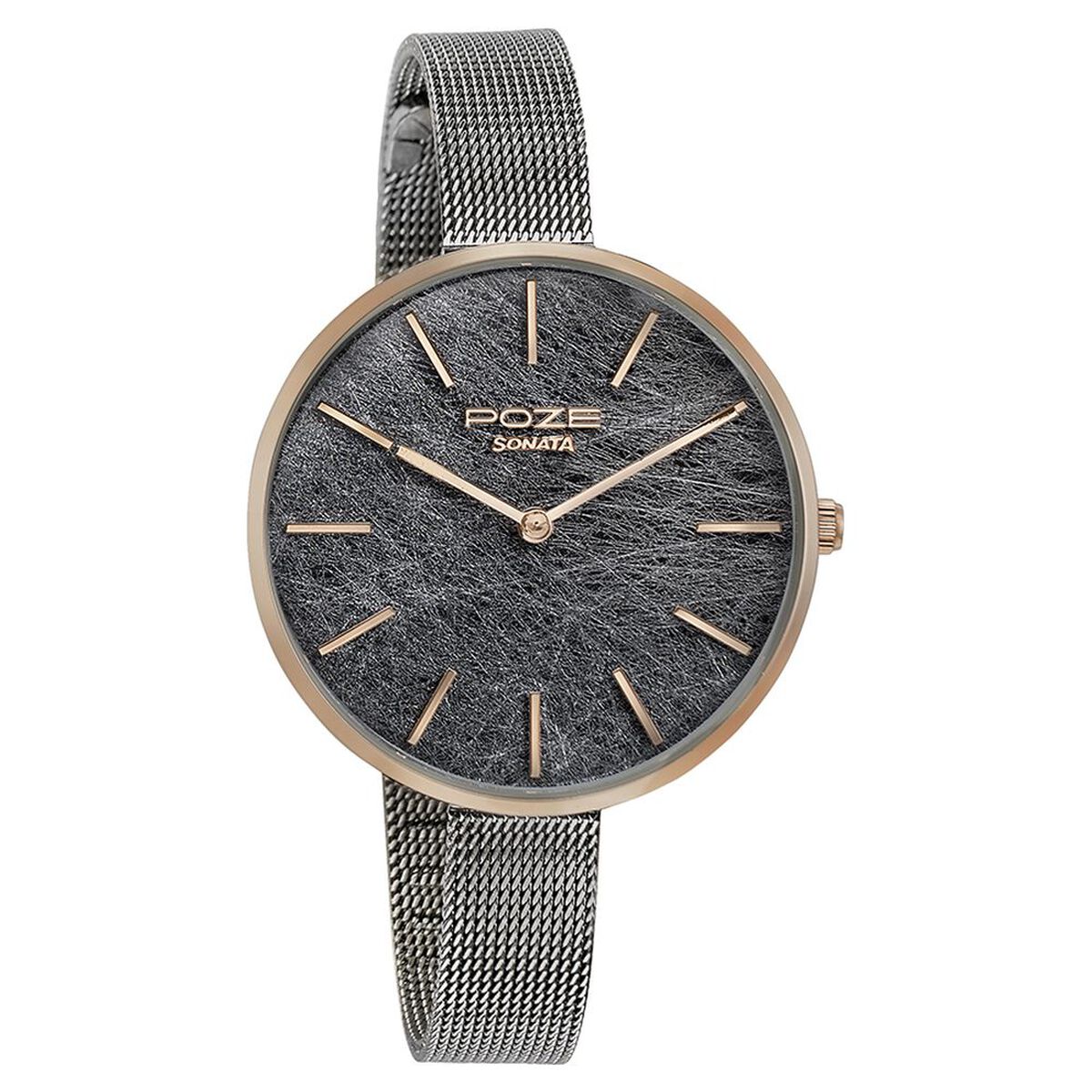 Sonata Poze Multicoloured Dial Grey Mesh Strap Women's Watch SP80069KM01 - view 3