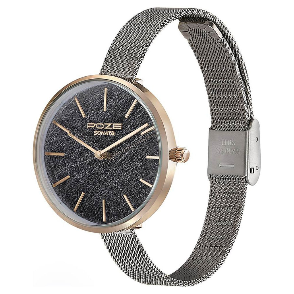 Sonata Poze Multicoloured Dial Grey Mesh Strap Women's Watch SP80069KM01 - view 4