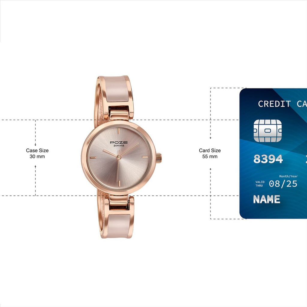 Sonata Poze Pink Dial Two-Tone Kada Strap Women's Watch SP80138KM01WF - view 4