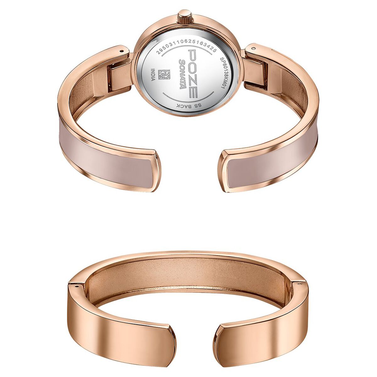 Sonata Poze Pink Dial Two-Tone Kada Strap Women's Watch SP80138KM01WF - view 7