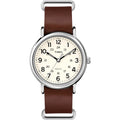 Timex Weekender Cream Dial Brown Leather Strap Men's Watch T2P495UJ - view 1