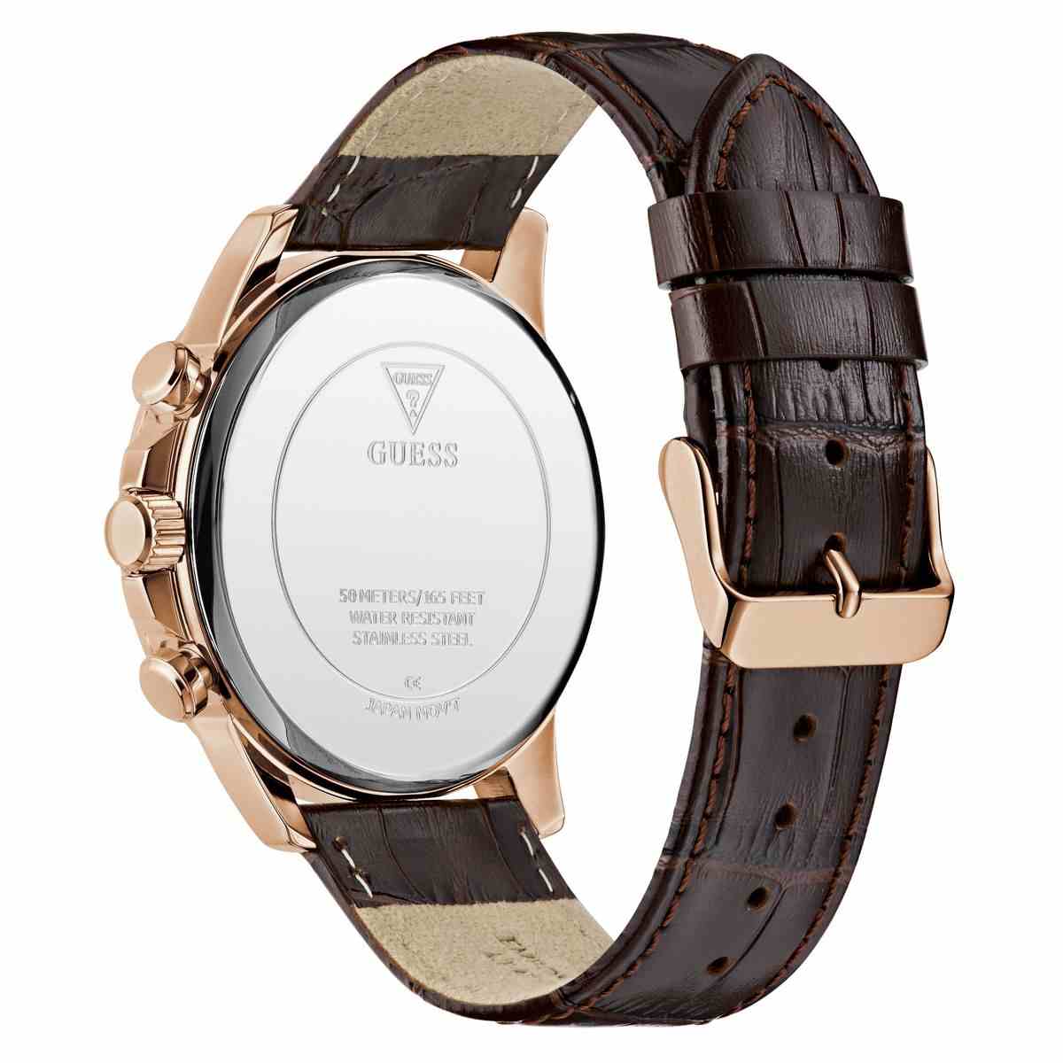 Guess Walker Blue Dial Brown Leather Strap Men's Watch GW0901G3 - view 3