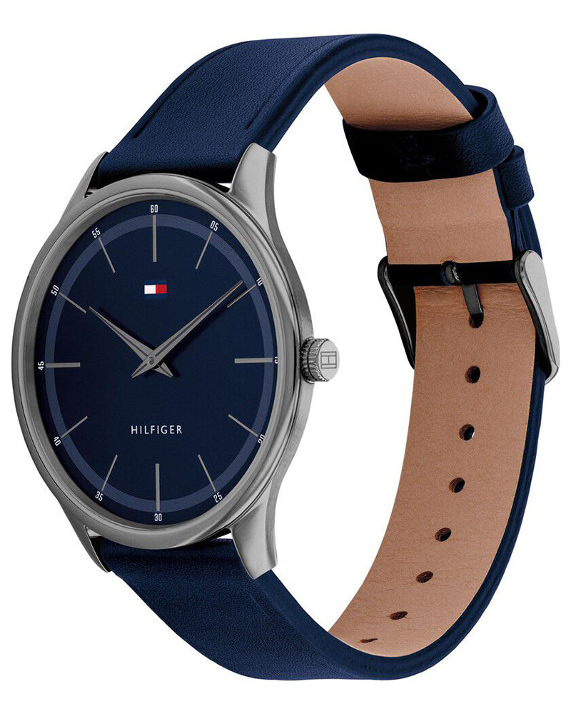 Tommy Hilfiger Emperor Blue Dial Blue Leather Strap Men's Watch TH1710467 - view 2