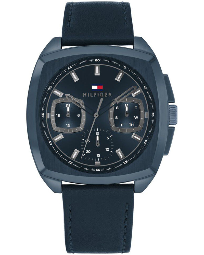 Tommy Hilfiger Apollo Blue Dial Blue Leather Strap Men's Multifunction Watch TH1710558W - view 1