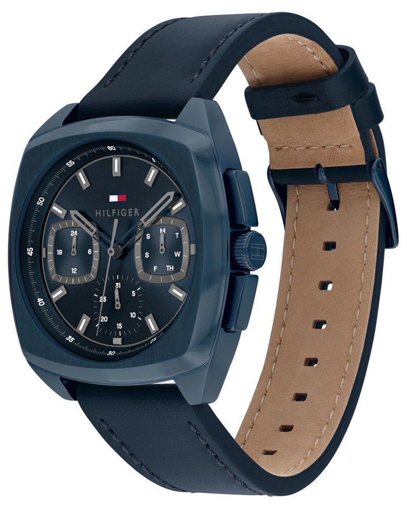 Tommy Hilfiger Apollo Blue Dial Blue Leather Strap Men's Multifunction Watch TH1710558W - view 2