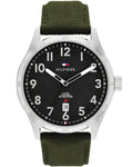 Tommy Hilfiger Tyson Black Dial Green Leather Strap Kids' Watch TH1710593 - view 1