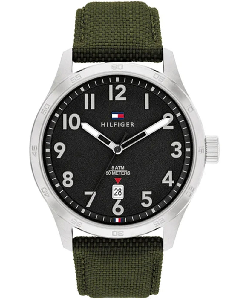 Tommy Hilfiger Tyson Black Dial Green Leather Strap Kids' Watch TH1710593 - view 1
