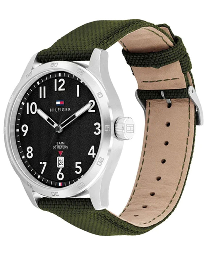 Tommy Hilfiger Tyson Black Dial Green Leather Strap Kids' Watch TH1710593 - view 2