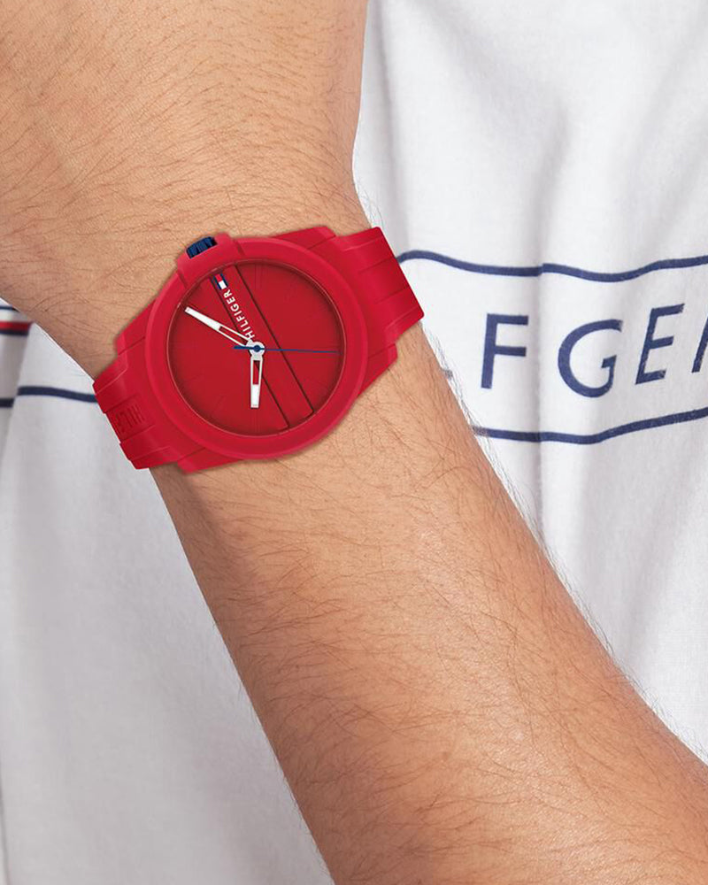 Tommy Hilfiger Austin Red Dial Red Silicone Strap Men's Watch TH1710598W - view 4