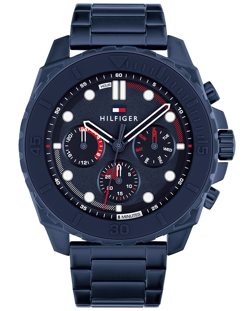Tommy Hilfiger Morgan Navy Dial Blue Stainless Steel Strap Men's Multifunction Watch TH1710691W - view 1