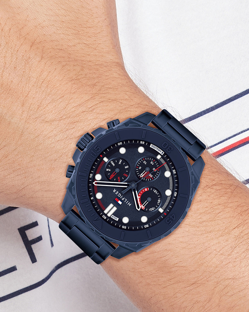 Tommy Hilfiger Morgan Navy Dial Blue Stainless Steel Strap Men's Multifunction Watch TH1710691W - view 4