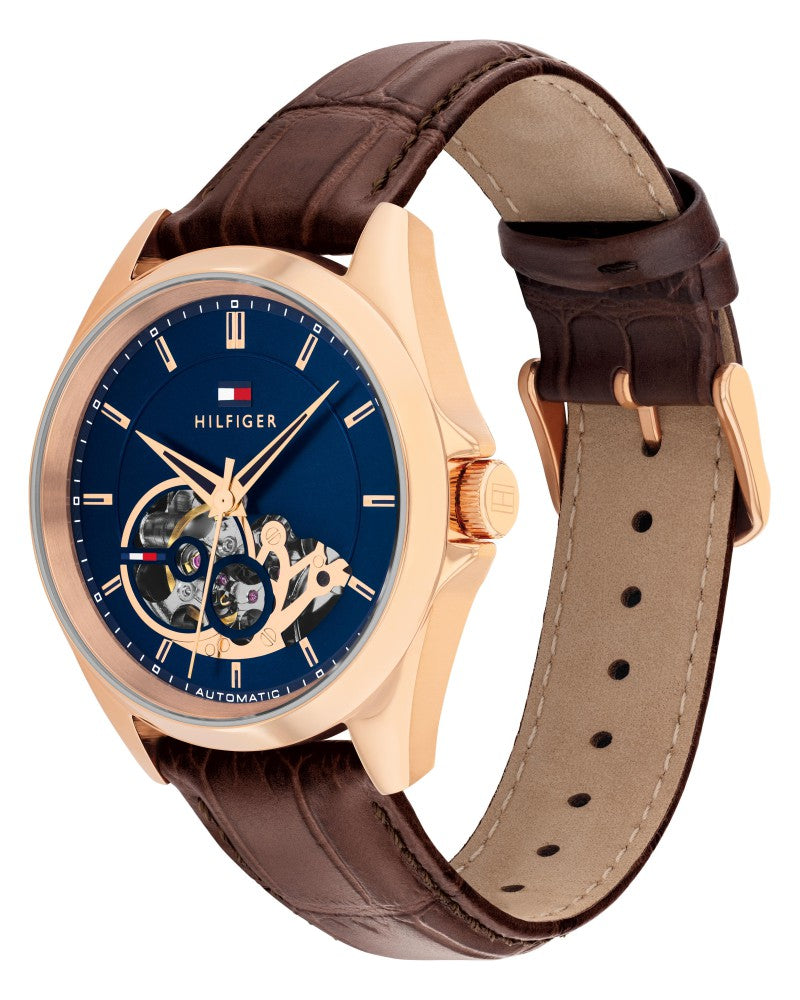 Tommy Hilfiger Baker Blue Dial Brown Leather Strap Men's Watch TH1710715W - view 2