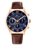 Tommy Hilfiger TH-Oxford Navy Dial Brown Leather Strap Men's Watch TH1710727W - view 1