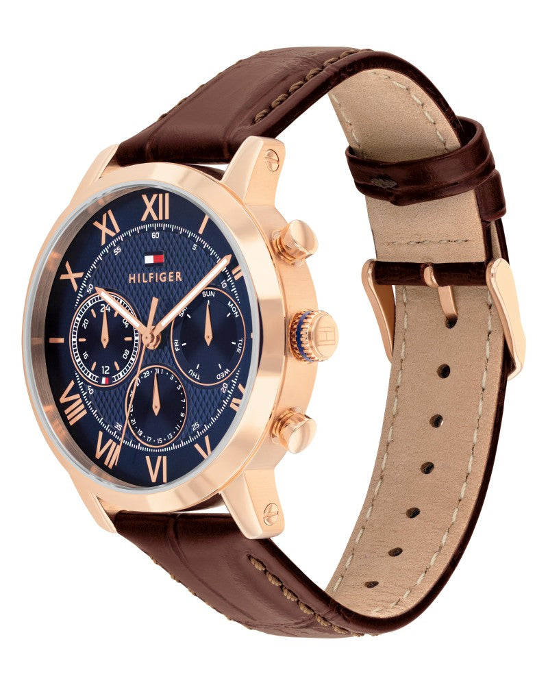Tommy Hilfiger TH-Oxford Navy Dial Brown Leather Strap Men's Watch TH1710727W - view 2