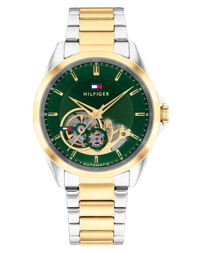 Tommy Hilfiger Baker Green Dial Two Tone Stainless Steel Strap Men's Watch TH1710737W - view 1