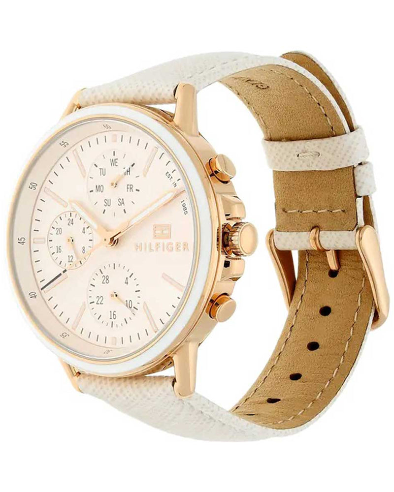 Tommy Hilfiger Beige Dial Beige Leather Strap Women's Watch TH1781789 - view 2
