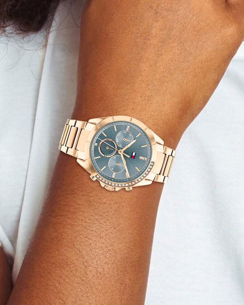 Tommy Hilfiger Kennedy Blue Dial Gold Stainless Steel Strap Women's Watch TH1782386W - view 4