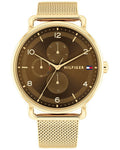 Tommy Hilfiger Lily Brown Dial Gold Stainless Steel Strap Women's Multifunction Watch TH1782663 - view 1
