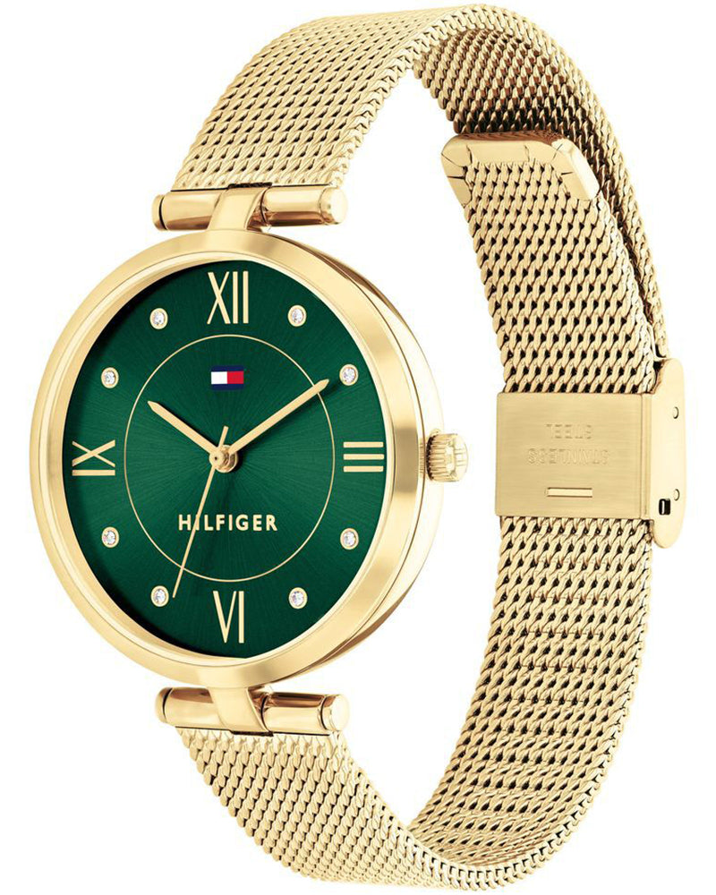Tommy Hilfiger Ella LE Green Dial Gold Stainless Steel Strap Women's Watch TH1782711W - view 2