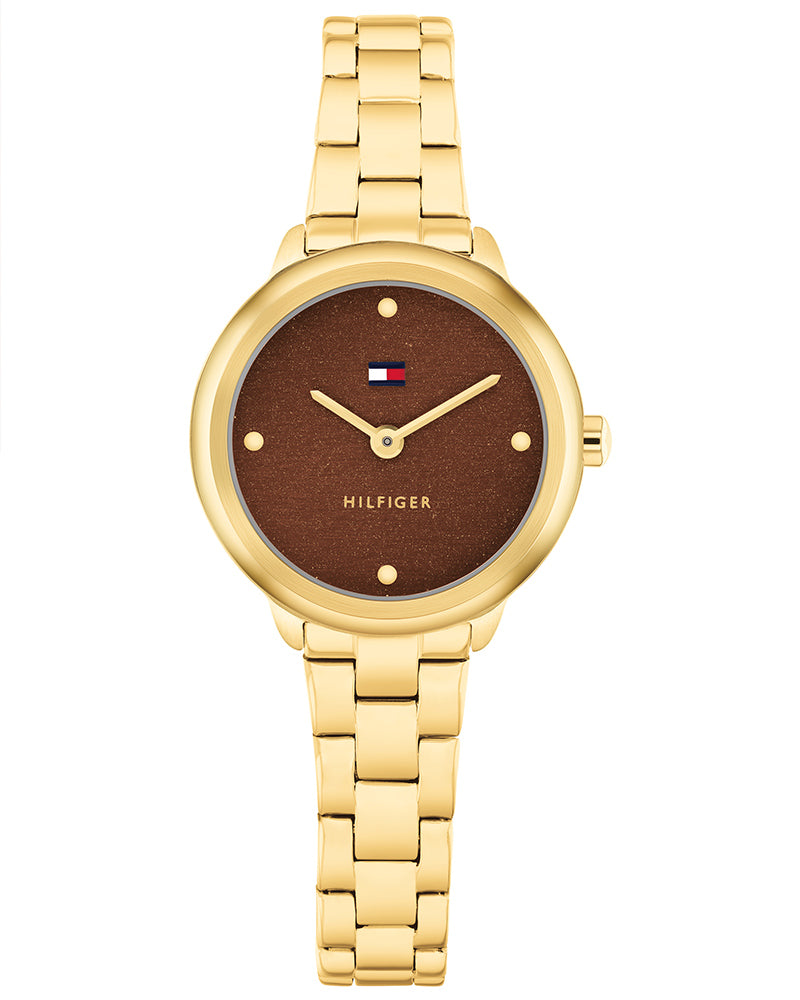 Tommy Hilfiger Demi Burgundy Dial Gold Stainless Steel Strap Women's Watch TH1782815W - view 1