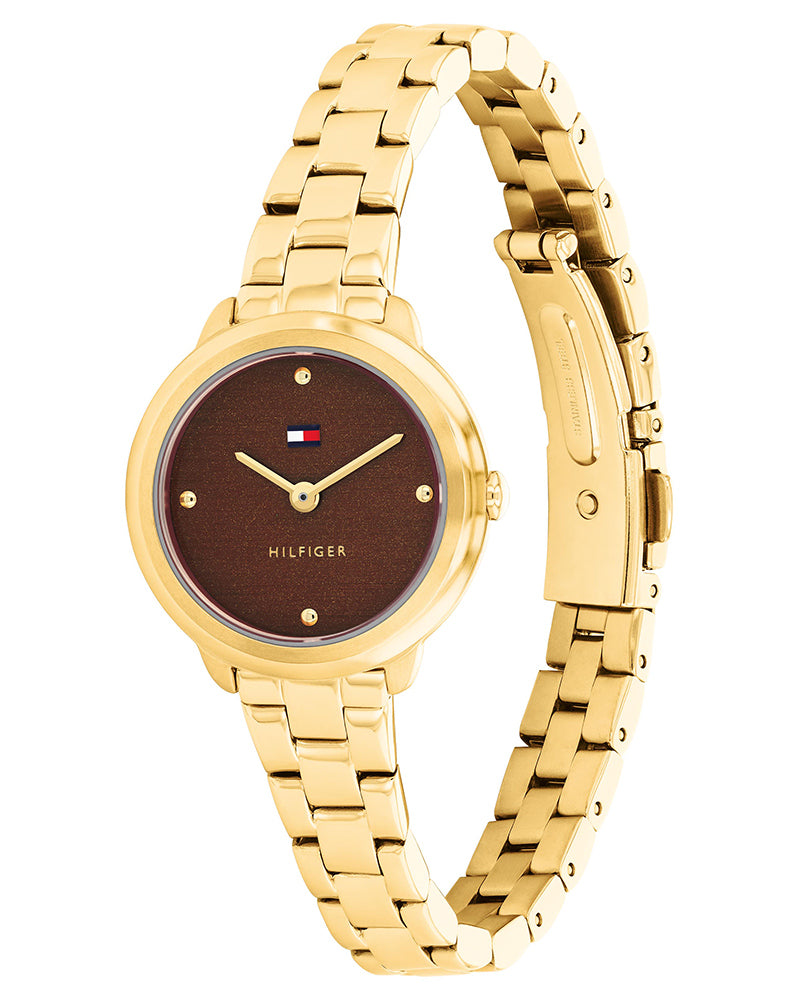Tommy Hilfiger Demi Burgundy Dial Gold Stainless Steel Strap Women's Watch TH1782815W - view 2
