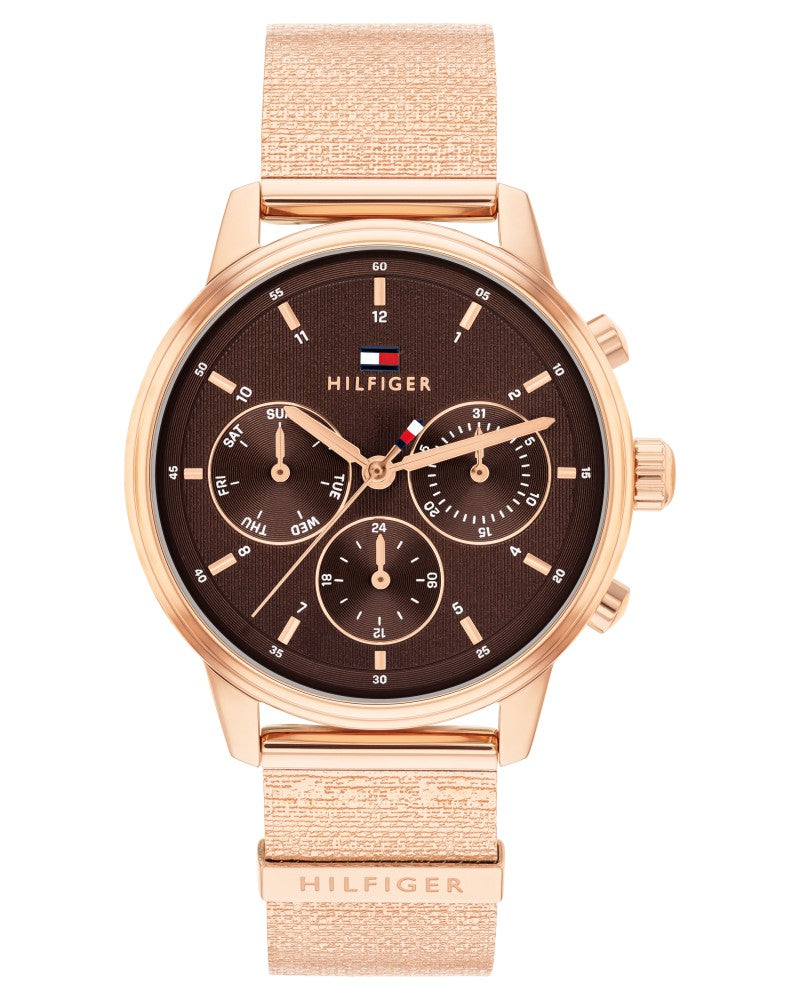 Tommy Hilfiger Blake Chocolate Dial Rose Gold Stainless Steel Strap Women's Watch TH1782864W - view 1