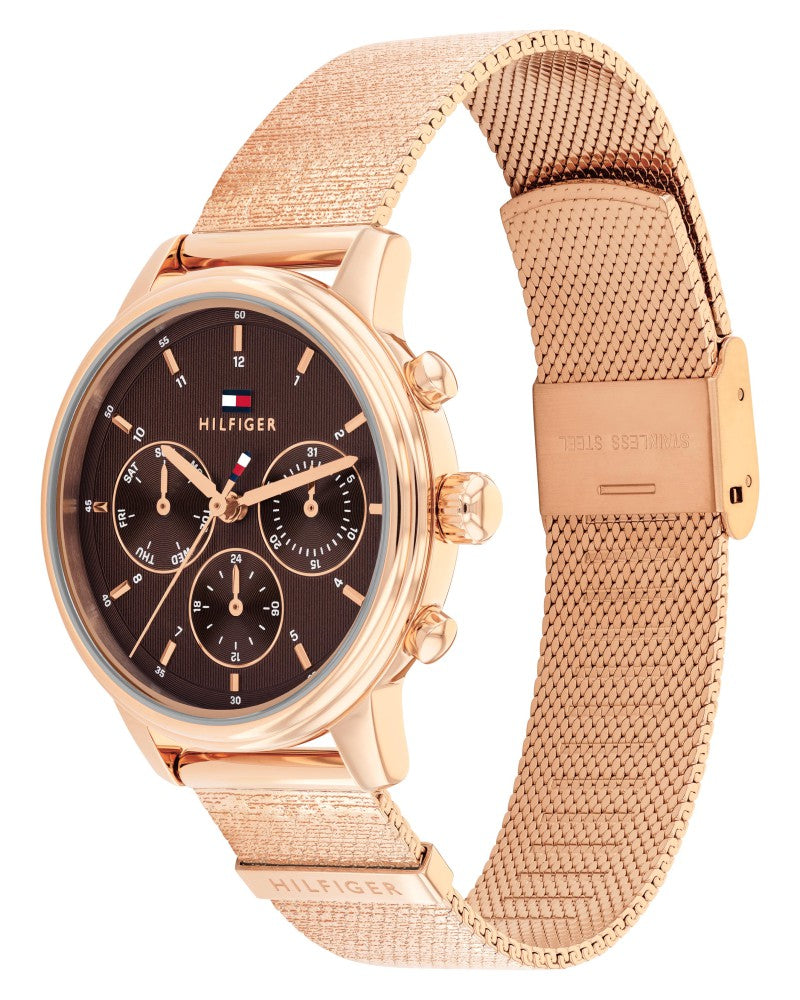 Tommy Hilfiger Blake Chocolate Dial Rose Gold Stainless Steel Strap Women's Watch TH1782864W - view 2