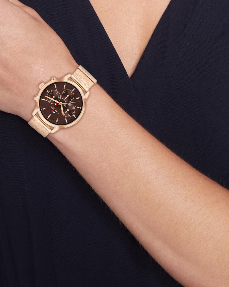 Tommy Hilfiger Blake Chocolate Dial Rose Gold Stainless Steel Strap Women's Watch TH1782864W - view 4