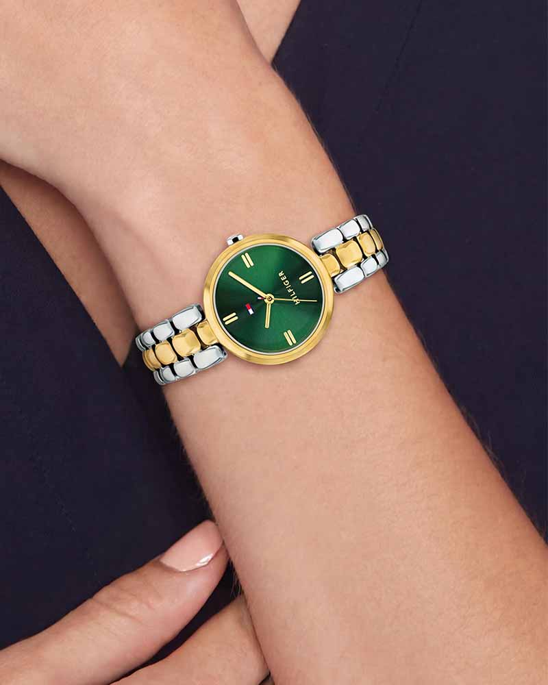 Tommy Hilfiger Annie Green Dial Two Tone Stainless Steel Strap Women's Watch TH1782927W - view 7