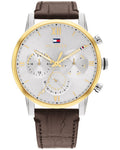 Tommy Hilfiger Sullivan Silver Dial Brown Leather Strap Men's Multifunction Watch TH1791884 - view 1