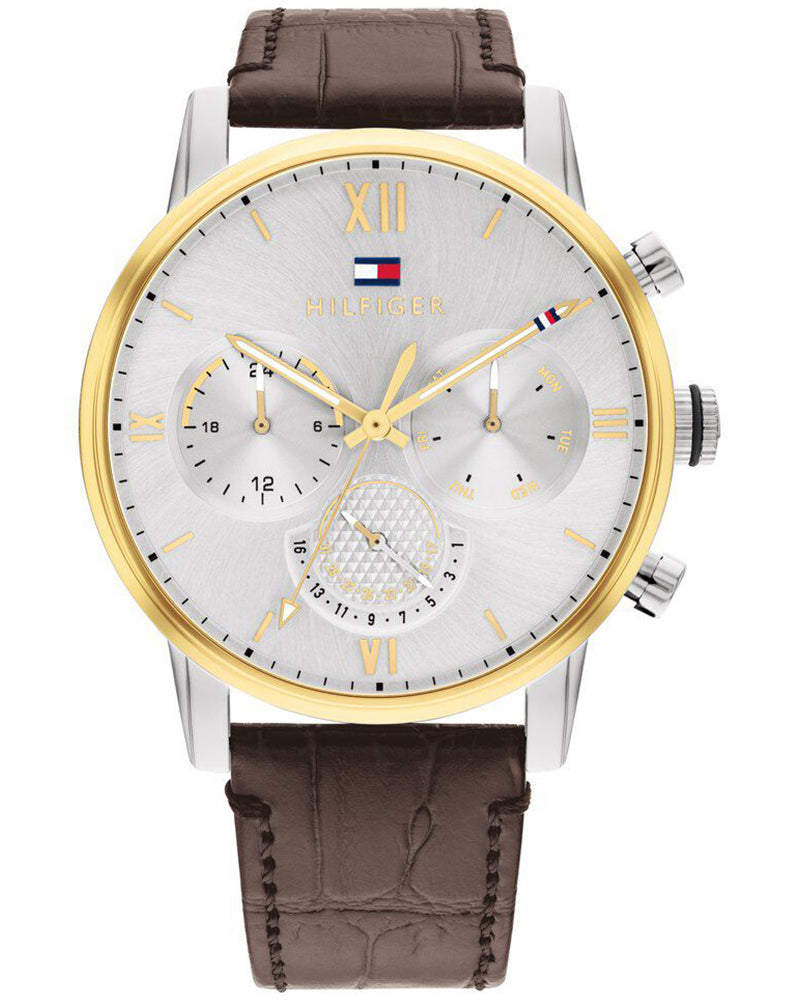 Tommy Hilfiger Sullivan Silver Dial Brown Leather Strap Men's Multifunction Watch TH1791884 - view 1