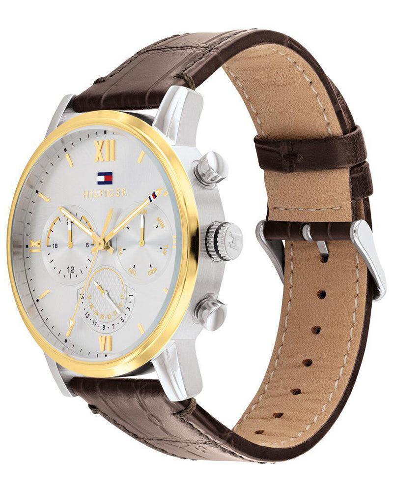 Tommy Hilfiger Sullivan Silver Dial Brown Leather Strap Men's Multifunction Watch TH1791884 - view 2