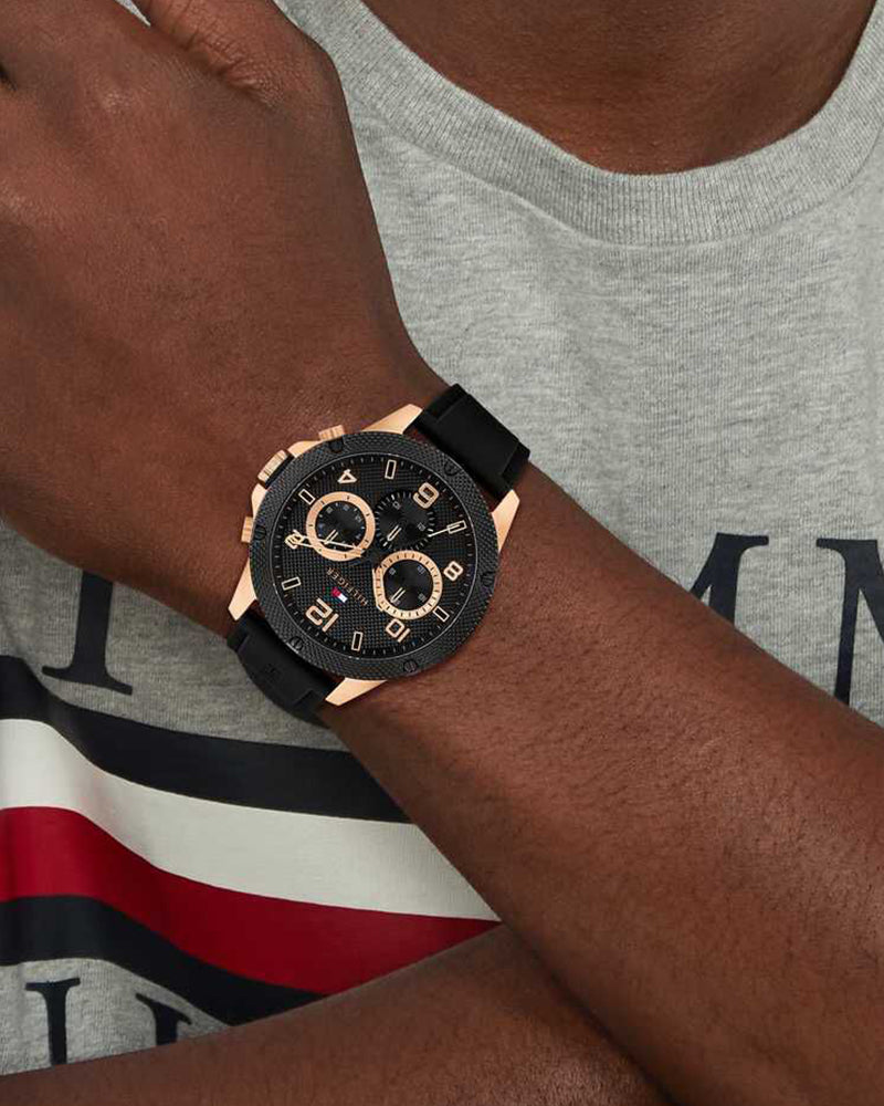Tommy Hilfiger Blaze Black Dial Black Silicone Strap Men's Watch TH1792028 - view 4