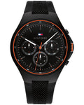 Tommy Hilfiger Justin Black Dial Black Silicone Strap Men's Multifunction Watch TH1792056 - view 1