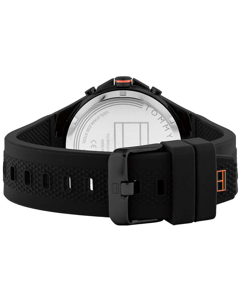 Tommy Hilfiger Justin Black Dial Black Silicone Strap Men's Multifunction Watch TH1792056 - view 3