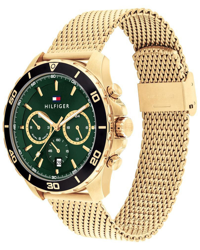 Tommy Hilfiger Jordan Green Dial Gold Stainless Steel Strap Men's Multifunction Watch TH1792093 - view 2