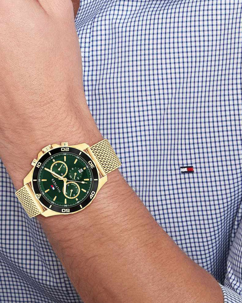 Tommy Hilfiger Jordan Green Dial Gold Stainless Steel Strap Men's Multifunction Watch TH1792093 - view 4