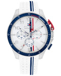 Tommy Hilfiger Bank White Dial White Silicone Strap Men's Chronograph Watch TH1792167W - view 1