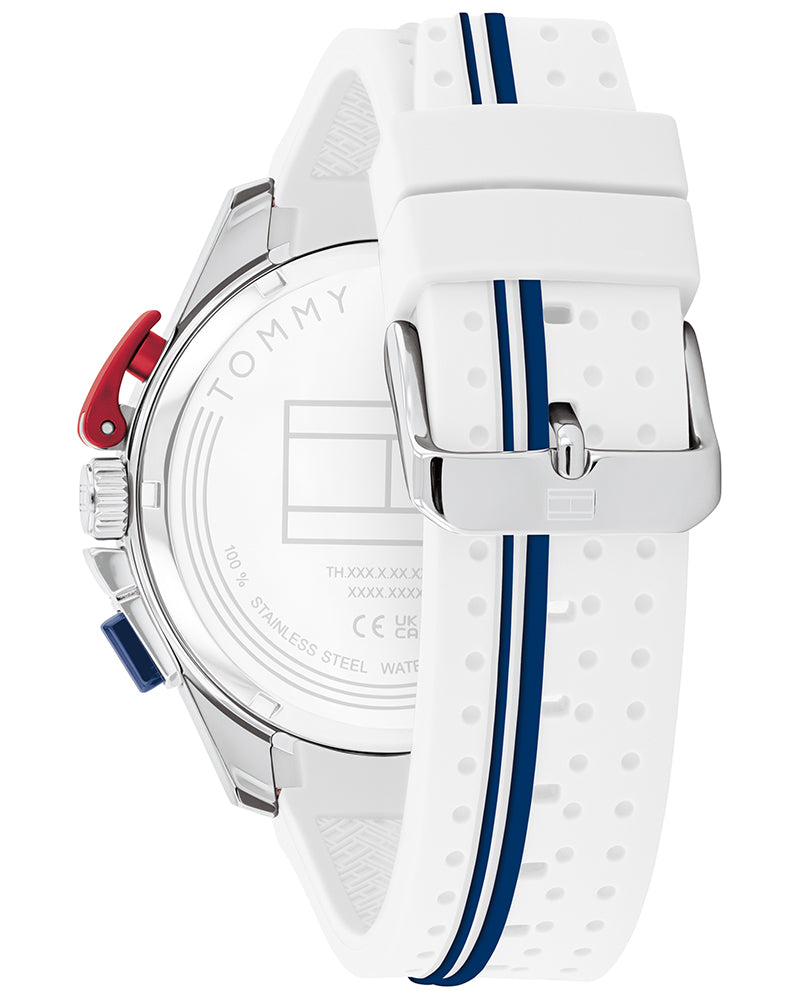 Tommy Hilfiger Bank White Dial White Silicone Strap Men's Chronograph Watch TH1792167W - view 3