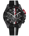 Tommy Hilfiger Bank Black Dial Black Silicone Strap Men's Chronograph Watch TH1792168W - view 1