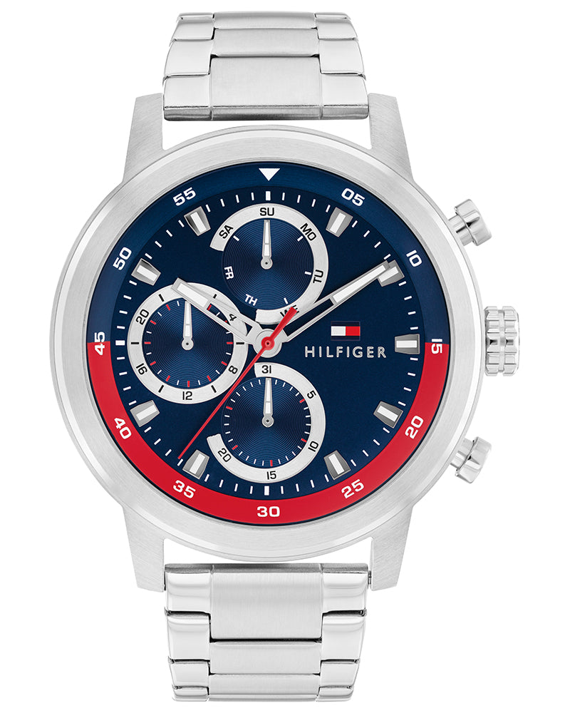 Tommy Hilfiger Rocky Blue Dial Silver Stainless Steel Strap Men's Watch TH1792179W - view 1