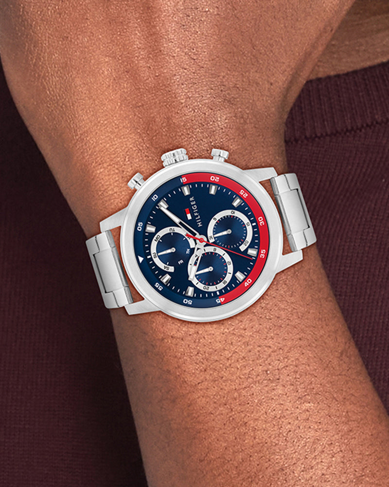 Tommy Hilfiger Rocky Blue Dial Silver Stainless Steel Strap Men's Watch TH1792179W - view 4