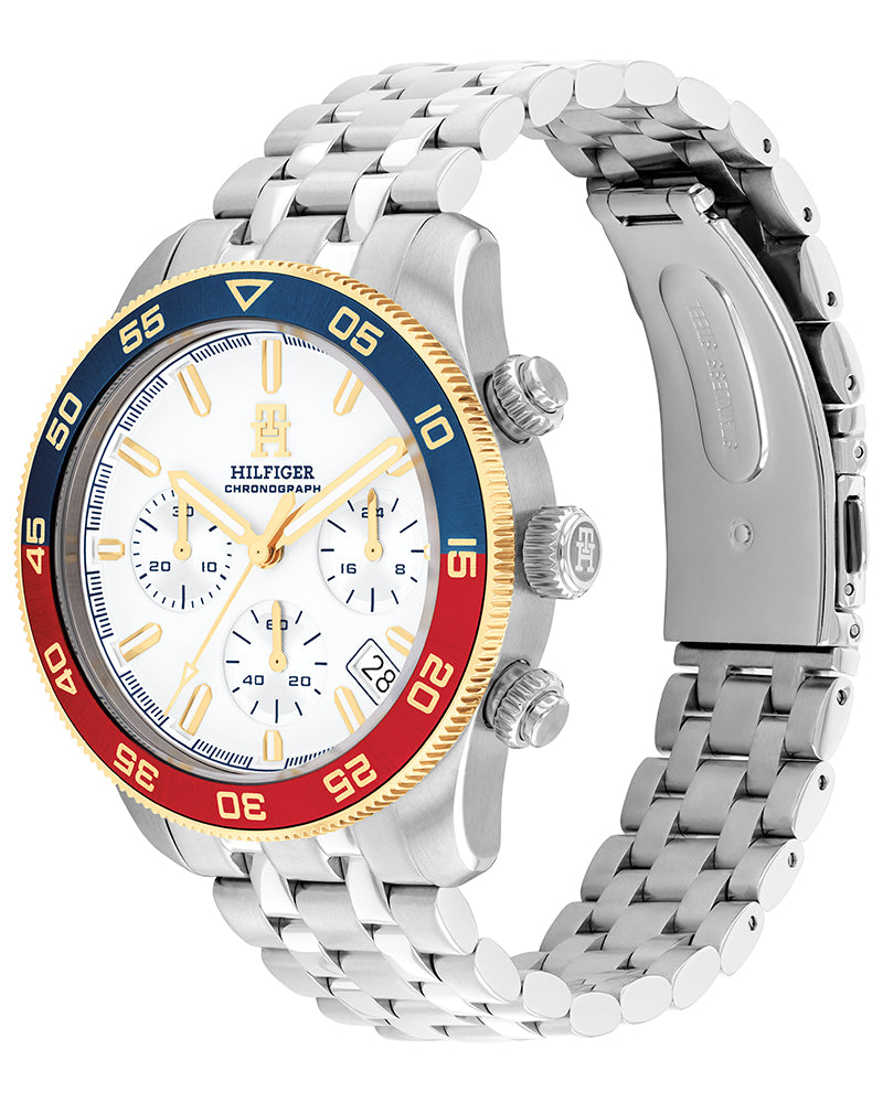 Tommy Hilfiger TH85 White Dial Silver Stainless Steel Strap Men's Chronograph Watch TH1792184W - view 2